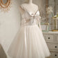 Sexy Spaghetti Straps Beading Satin Bow Short Homecoming Dresses SH1624