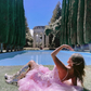 Princess Mermaid V Neck Corset Appliques Pink Tulle Prom Dress Evening Dress SH2165