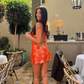 Sexy Sheath Halter Orange Sequin Backless Short Homecoming Dress Evening Dress SH1877