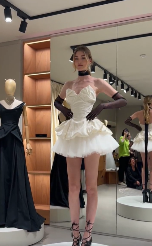 Cute A Line Sweetheart Neck White Satin Tulle Short Homecoming Dress Party Dress SH4850