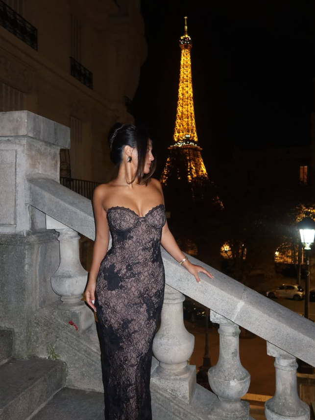 Black Sheath Sweetheart Neck Lace Long Prom Dress Evening Dress SH8970