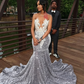 Charming Sequins Mermaid Evening Dress Long Prom Dress SH976