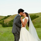 Cute Ball Gown Square Neck White Satin Long Train Wedding Dress SH6994
