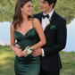 Dark Green New Backless Satin Floor Length Long Prom Dress SH815