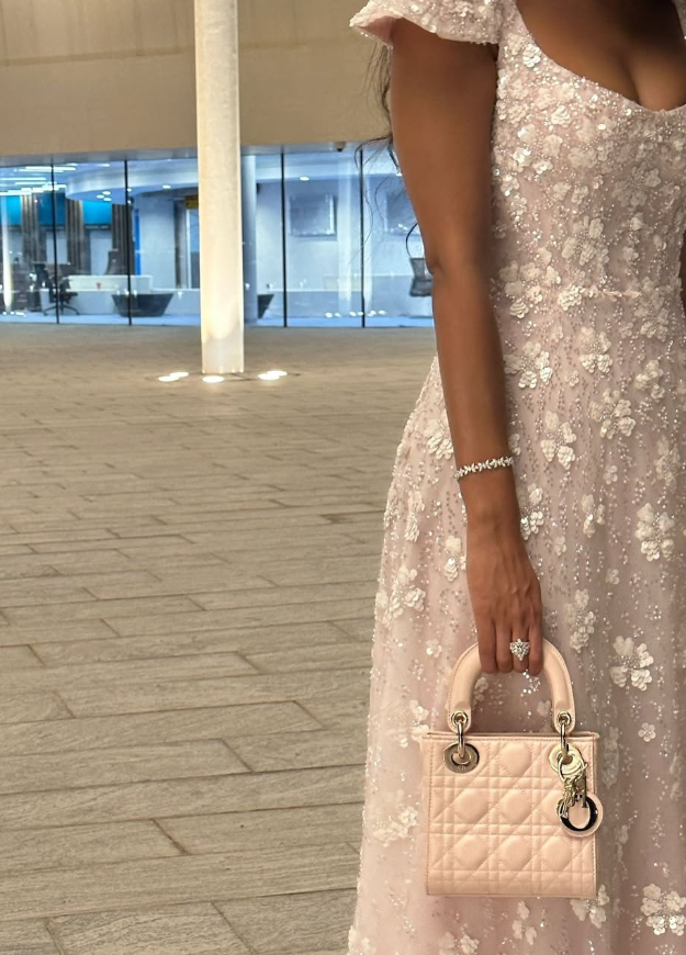 Light Pink A Line Exquisite Beaded Floral Tulle Prom Dress Wedding Guest Dress SH4724