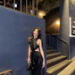 Sexy Black Sheath Round Neck Satin Open Back Long Prom Dress Date Dress SH4896