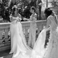 Elegant Pretty Mermaid Straps White Satin Long Sweep Wedding Dress SH4856