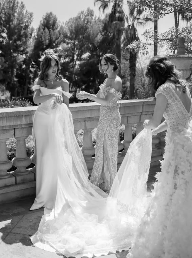 Elegant Pretty Mermaid Straps White Satin Long Sweep Wedding Dress SH4856