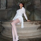 Sexy White Sheath Long Sleeve Corset Lace Mini Homecoming Dress Cocktail Dress SH3811