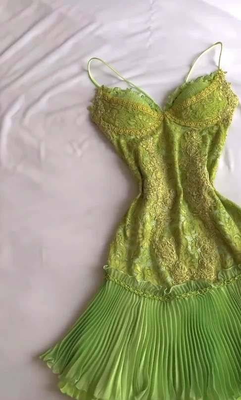 Barbie Raquel A Line Spaghetti Straps Green Lace Short Outfit Homecoming Dress SH1808