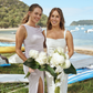Simple Elegant Sheath Strap White Satin Long Sweep Wedding Dress SH2249