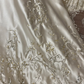 Vintage A Line Strapless Beaded Apricot Satin Prom Dress Wedding Guest Dress SH4653