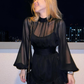 Simple A Line Round Neck Long Sleeve White Chiffon Short Homecoming Dress Outfits SH3561