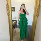 Green Spaghetti Straps Layered Long Prom Dress SH1126