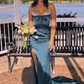 Ink-blue Sweetheart Beaded Mermaid Slit Long Evening Dress Prom Dress SH980