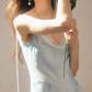 Blue Mermaid Spaghetti Strap Ruffle Chiffon Long Prom Dress Party Dress SH4148