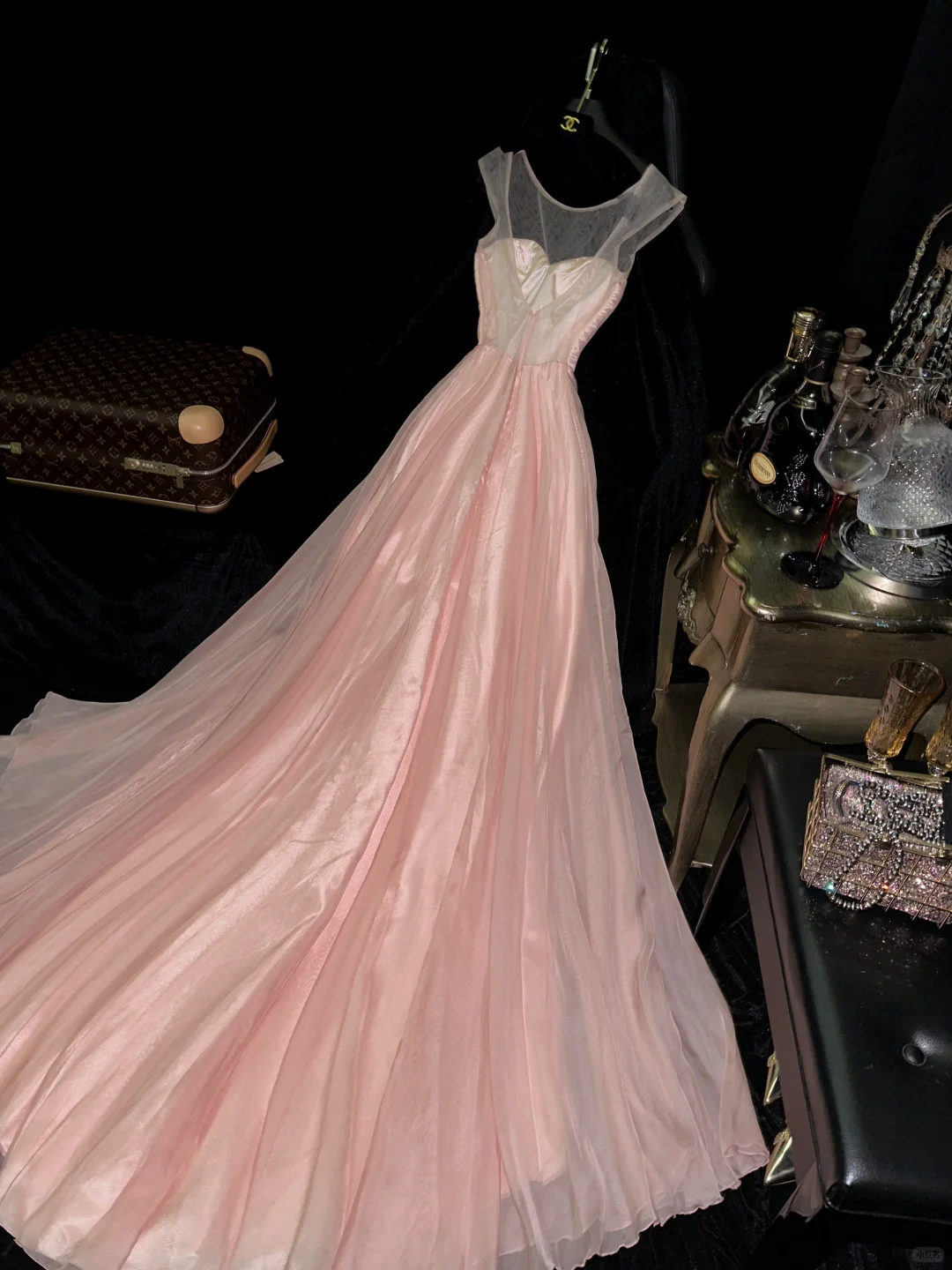 Gentle Pink A Line Sweetheart Neck Tulle Satin Prom Dress Party Evening Dress SH5992