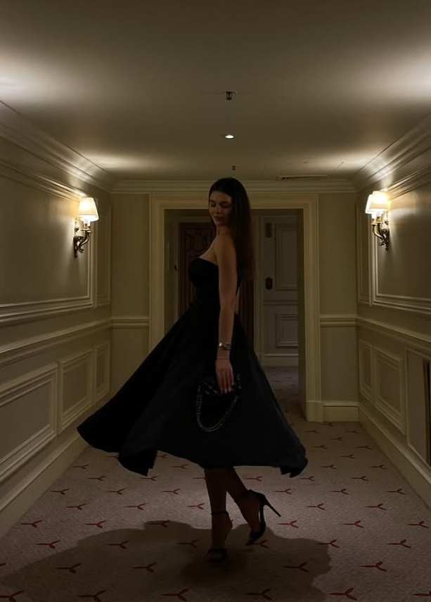 Simple Black A Line Sweetheart Neck Satin Prom Dress Evening Dress SH6604