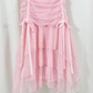 Pink Layered Tulle Pleated Short Homecoming Dress Birthday Dress Outfits SH3539