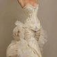 Exquisite Mermaid Sweetheart Neck Beaded Tulle Satin Long Prom Dress Wedding Dress SH3551
