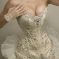 Exquisite Mermaid Sweetheart Neck Beaded Tulle Satin Long Prom Dress Wedding Dress SH3551
