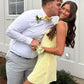 Bling A Line Spaghetti Straps Yellow Sequins Short Homecoming Dress SH7935