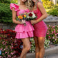 Bling Sheath Sweetheart Red Short Homecoming Dress with Beading SH7456