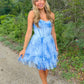 Sweetheart A Line Corset Floral Print Short Homecoming Dress SH5925