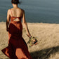 Burnt Orange Open Back Spaghetti Strap Mermaid Charming Bridesmaid Dresses SH5577