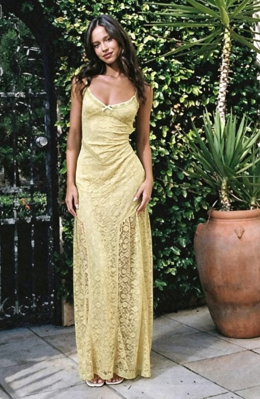 Elegant Green Lace Long Prom Dress Evening Gown SH1226