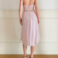 Gentle Pink A Line Spaghetti Straps Beaded Chiffon Tea Length Prom Dress Outfits SH5445