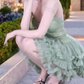 Cute Green A Line Sweetheart Neck Tulle Short Homecoming Dress Outfits SH1848