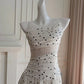 A Line Spaghetti Straps Polka Dots Lace Chiffon Prom Dress Formal Dress SH1774