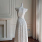 A Line Spaghetti Straps Polka Dots Lace Chiffon Prom Dress Formal Dress SH1774