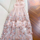 Light Pink A Line Halter Butterfly Appliques Tulle Prom Dress Evening Dress SH1789