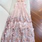 Light Pink A Line Halter Butterfly Appliques Tulle Prom Dress Evening Dress SH1789