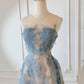 Cute A Line Scoop Neckline Lace Blue Prom Dress Evening Dresses SH1784