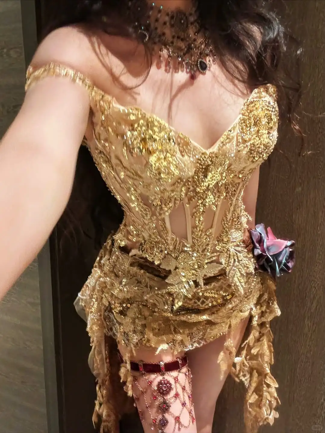 Golden A Line Straps Exquisite Sequin Short Homecoming Dress SH5012