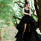 Sexy Ball Gown Spaghetti Straps Black Sequin Layered Tulle Prom Dress Evening Dress 16th Birthday Dress SH4052