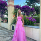 Elegant Strapless Ruffle Long Evening Dress SH633