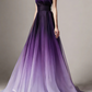 Blue Ombre One Shoulder Ruched Prom Dress K13