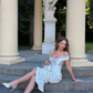 Unique Pleated Sheath V Neck White Satin Short Prom Dress Homecoming Dress SH6388