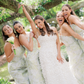 Light Green Print Floral Sheath Strapless Satin Long Bridesmaid Dress SH6309