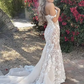 Elegant Long Mermaid Lace Applique Prom Dress Wedding Dress Evening Dress SH1079