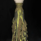 Vintage Green Mermaid Strapless Appliques Floral Satin Long Prom Dress SH5424