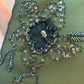Vintage Mermaid V Neck Beaded Green Chiffon Satin Prom Dress Evening Dress SH2119