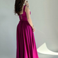 Simple Pink A Line Spaghetti Straps Satin Prom Dress Date Dress SH5550