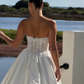 Sweety White Ball Gown Sweetheart Neck Pearl Lace Satin Long Wedding Dress SH4774