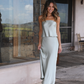 Simple A Line Sage Green Satin Evening Dress Bridesmaid Dress SH2702