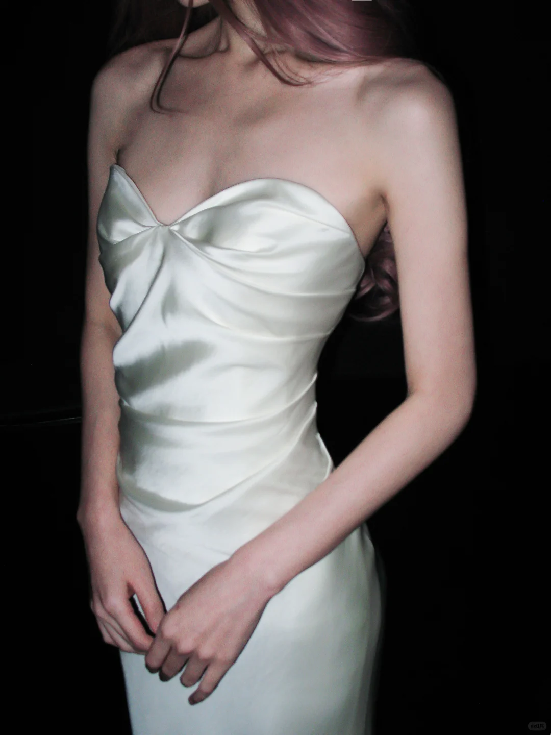 Simple Mermaid Sweetheart Neck White Satin Long Sweep Wedding Dress SH4933